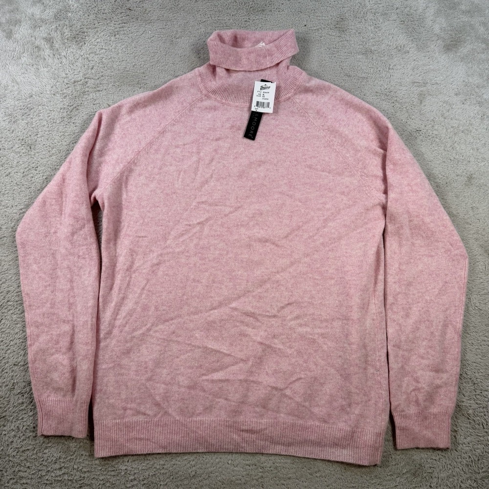 Preswick & Moore Sweater Womens XL Pink 100% Cashmere Turtleneck Pullover Soft
